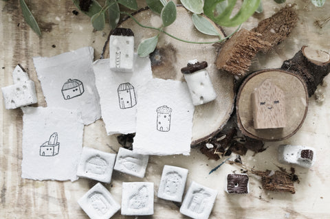 stamps on clay holder – Black Milk Project